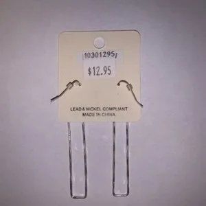 ITS Silver Rectangle Earrings